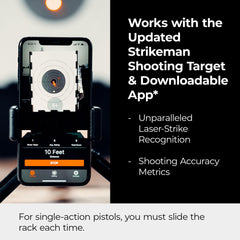 Strikeman phone holder aligned with target for clear recording
