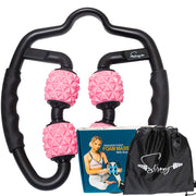 Strong Fit n tone front view of Fit Roller Pro showing four rotating rollers and grips for targeted relief