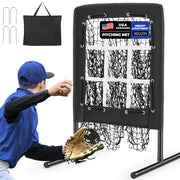 Sturdum front view of pitching net showing target for improved accuracy