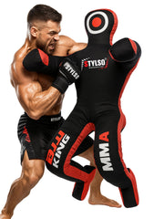 Stylso front view of the 5ft grappling dummy showing durable canvas and humanoid shape for realistic practice