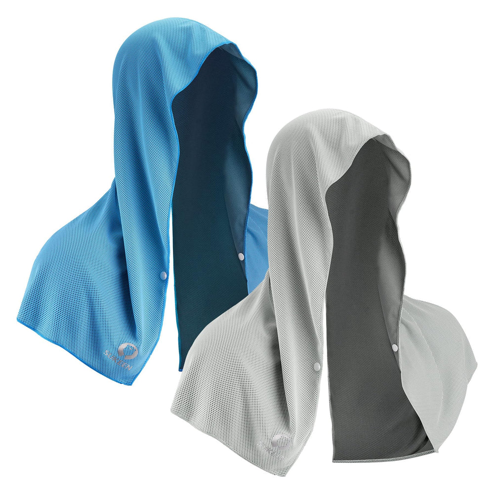 Sukeen cooling hoodie towel front view showing full coverage and quick cooling benefit