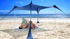 SUN NINJA front view of beach tent showing full shade and easy access benefit