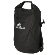 SUN NINJA front view of backpack showing roll-top and sleek profile for protection