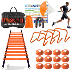Sunbaba kit laydown showing full contents for quick workout setup