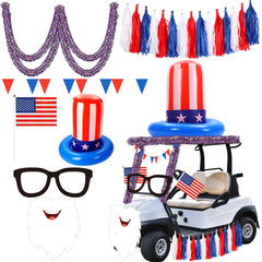 Suncalla inflatable top hat front view shows bold stars and stripes benefit visibility