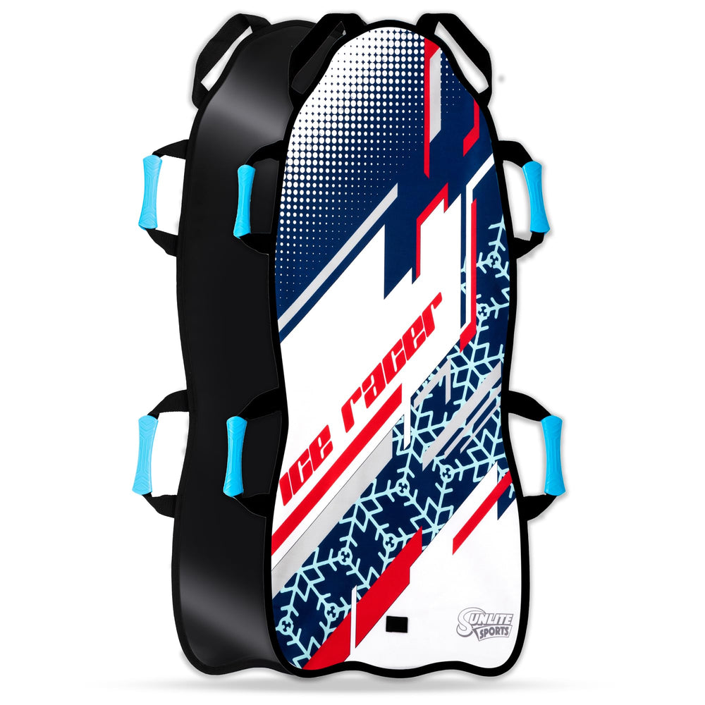 Sunlite Sports front view of unfolded sled shows portability and quick setup