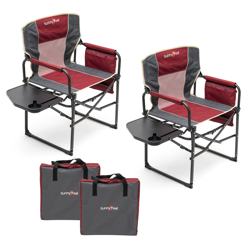 SUNNYFEEL front view of chair showing roomy seat and side table for comfort