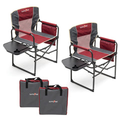 SUNNYFEEL front view of chair showing roomy seat and side table for comfort