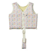 Sunnylife front view of floral vest showing secure fit and playful design