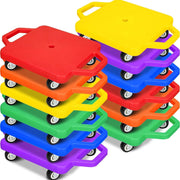 SUNYIWJIE front view of 12 scooter boards stacked showing compact storage and group readiness