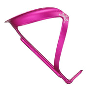 Supacaz Fly Cage Ano front view showing pink anodized finish and sleek shape for stylish durability