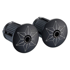 Supacaz Star Plugz and finish tape detail showing anodized plugs and rubberized tape for secure, neat installation