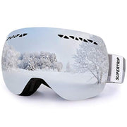 Supertrip front view of frameless goggles showing wide clear vision benefit
