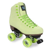 Sure-Grip front view of skate showing suede boot and laces, highlights comfort