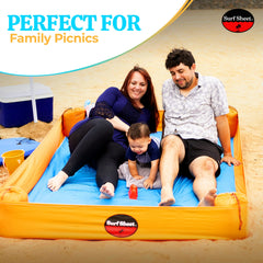 Surf Sheet folded inside attached pouch for compact transport and easy storage