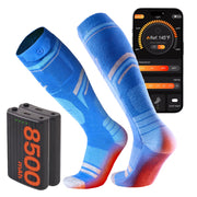 SURGOAL front packaging showing heated socks and battery, highlights long runtime