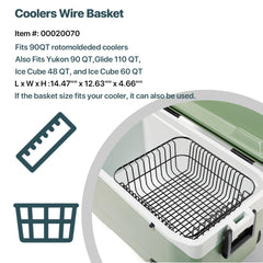 SurpLee basket installed inside a 90 QT cooler illustrating dry goods protection