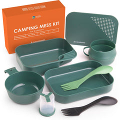 Svenskamin mess kit front packaging showing complete 8-piece set and compactness benefit