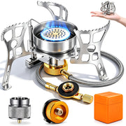 SVNVIOZ front view packed stove showing compact portability and travel-ready design