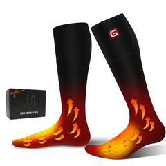 SVPRO front view of heated socks packaging showing product benefit warmth
