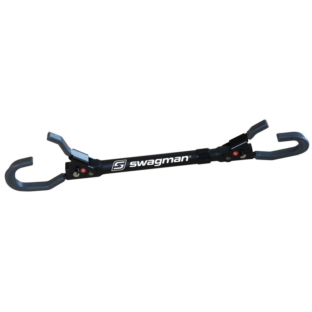 Swagman deluxe bar adapter front view showing bar and quick-release, easy installation