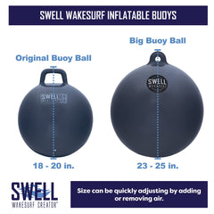 SWELL Wakesurf size comparison with hand showing compact stowage benefit