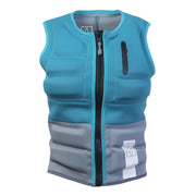 SWELL Wakesurf front view showing slim fit and aqua color for improved comfort