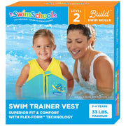 SwimSchool seafoam front view vest showing secure fit and visibility