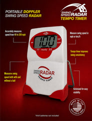 swing speed radar side profile highlighting handheld design and rugged build