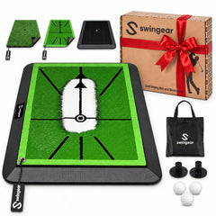 swingear front view of mat and divot board showing full kit benefit