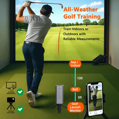 Swinora placed 5ft behind ball demonstrating correct setup for accuracy