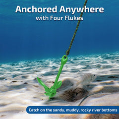 Swonder storage bag with anchor, rope, buoy and snap hook organized onboard