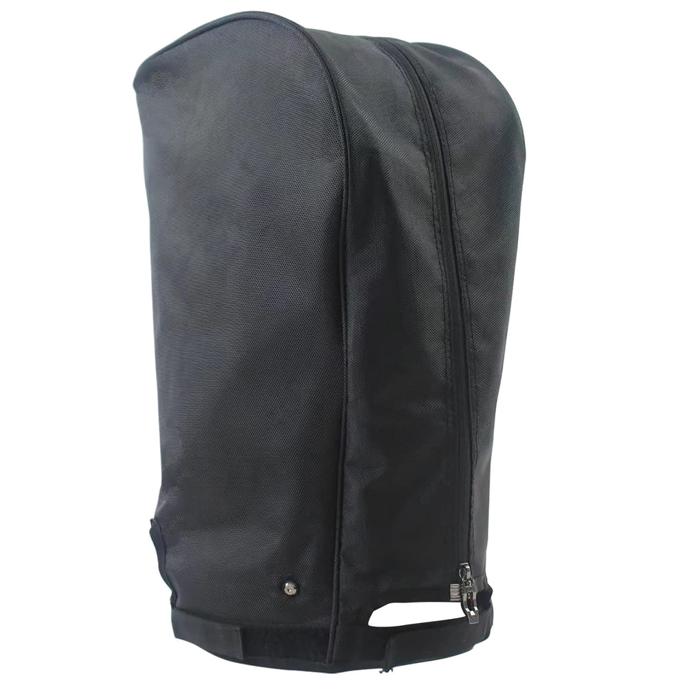 SYCFQX front view of black rain hood showing full bag protection benefit