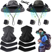Syhood hat front view showing wide brim and cooling design benefit