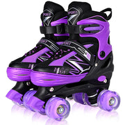 SYXKJ front view of skates showing stable boot and bright design, enhances confidence