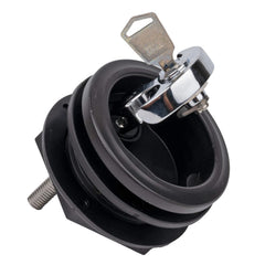 T-H Marine handle installed on boat lid in use, demonstrates easy operation and secure fit