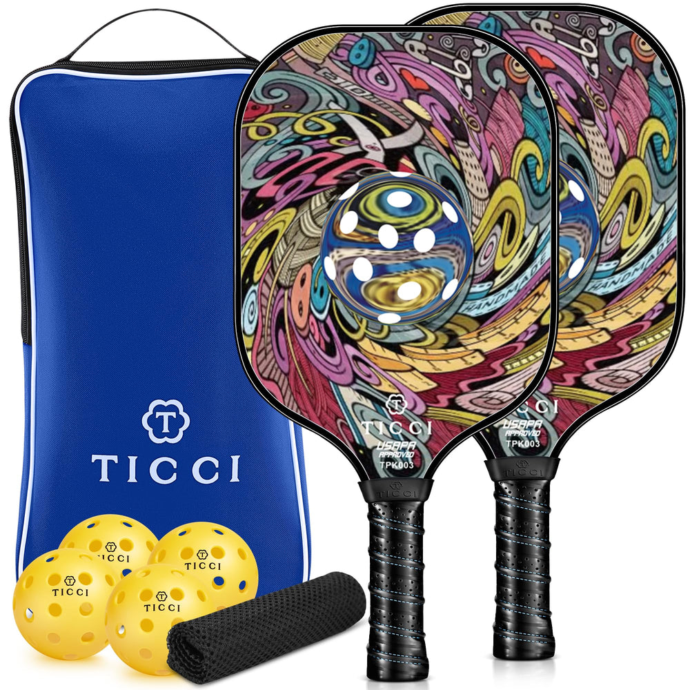 T TICCI paddle front view showing fiberglass face and improved control