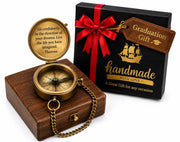 TA dizayn compass front view showing timeless brass finish and keepsake appeal