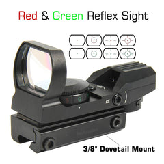 TACFUN close-up of reticle selector demonstrating four reticle options