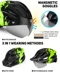 tadpole closeup magnetic goggles attached, fast on-off convenience and eye protection