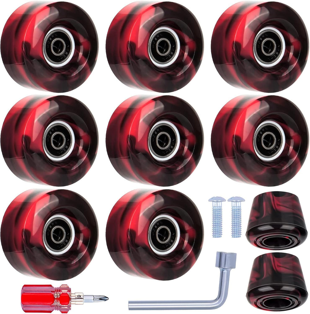 Tanzfrosch front packaging showing eight wheels and accessories for quick upgrade