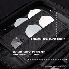 Target Darts clear zip-lock pouches full of spare flights and shafts for quick access