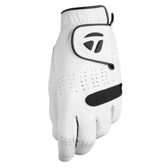 TaylorMade glove front view showing premium leather and enhanced grip benefit