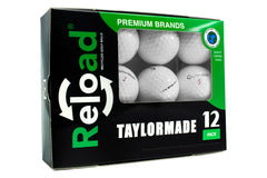 Reload TaylorMade TP5x front packaging showing 12 pre-owned balls and value