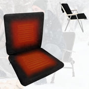 TCUDCKI front view folded heated seat cushion showing compact profile and carry handle, convenient portability