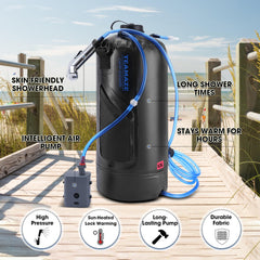 Teamaze close-up of pump button, demonstrates easy one-button activation