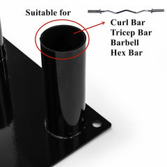 Tebery corner-installed stand holding multiple bars to maximize floor space benefit