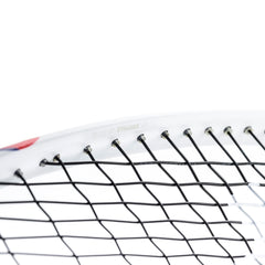 Tecnifibre Carboflex X-TOP 125 stringbed closeup showing extended string holes