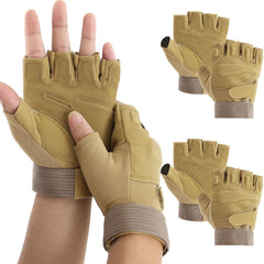 Teenyyou front view tan fingerless gloves showing clean fit and professional look