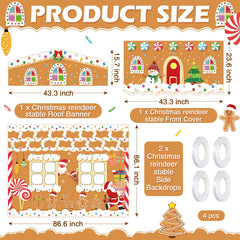 Tegeme side backdrop full panel draped on cart enhancing holiday presence